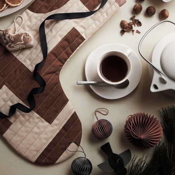 Broste Copenhagen Vánoční punčocha Karla - Chocolate BC139