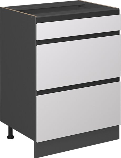 Spodní skříňka kuchyňské linky Vicco R-Line Bílá 60 cm Tvar J, se zásuvkami, bez pracovní desky, Model 39763