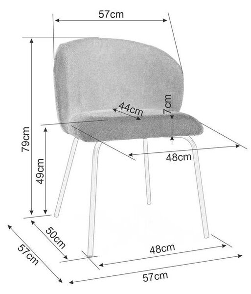 Jídelní židle Devra, šedá