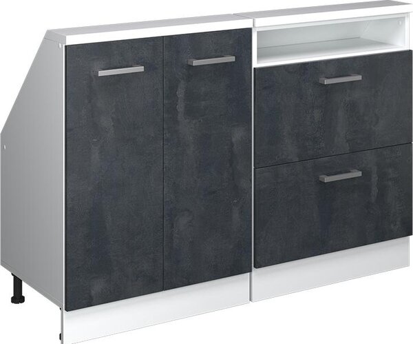 Kuchyňská skříňka pod šikmou střechu Vicco R-Line Černý beton 120 cm Sada 2 kusů, Model 58125