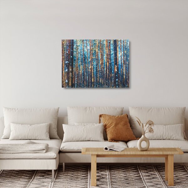 Skleněný obraz - Zimní les (70x50 cm)