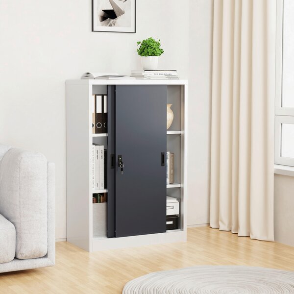 SKŘÍŇ NA ŠANONY, antracitová, bílá, 80/120/40 cm MID.YOU - Online Only kancelářský nábytek, Online Only