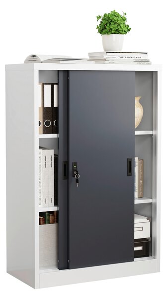 SKŘÍŇ NA ŠANONY, antracitová, bílá, 80/120/40 cm MID.YOU - Online Only kancelářský nábytek, Online Only