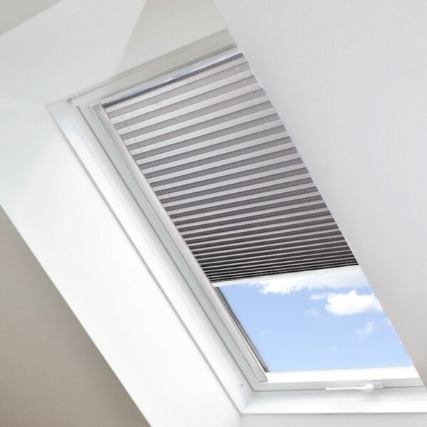 FOA Plisé roleta na střešní okna, Neprůhledná, Světle šedá, P 22218 , 20 x 80 cm