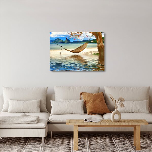 Skleněný obraz - Relax na pláži (70x50 cm)
