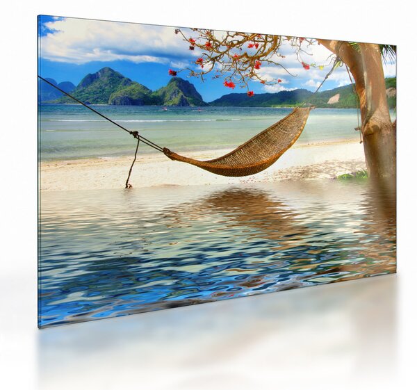 Skleněný obraz - Relax na pláži (70x50 cm)