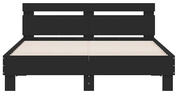 Rám postele s čelem a LED osvětlením černý 140 x 200 cm 3207547