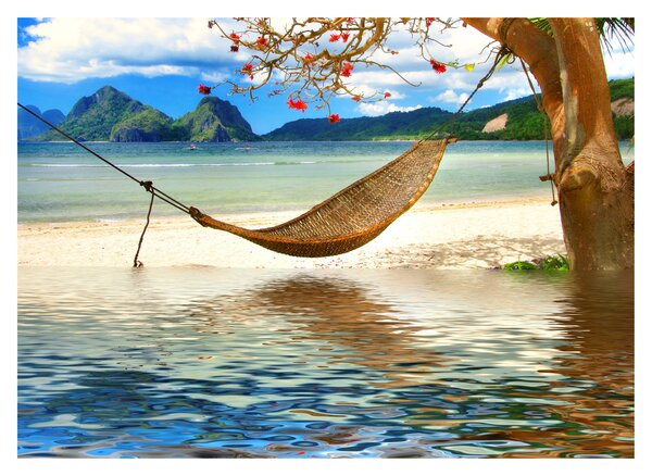 Skleněný obraz - Relax na pláži (70x50 cm)