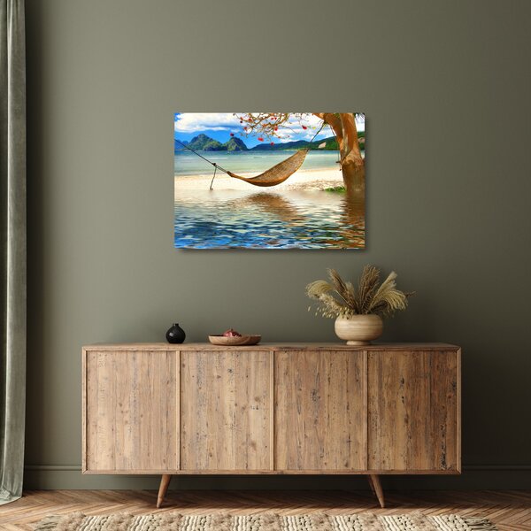 Skleněný obraz - Relax na pláži (70x50 cm)