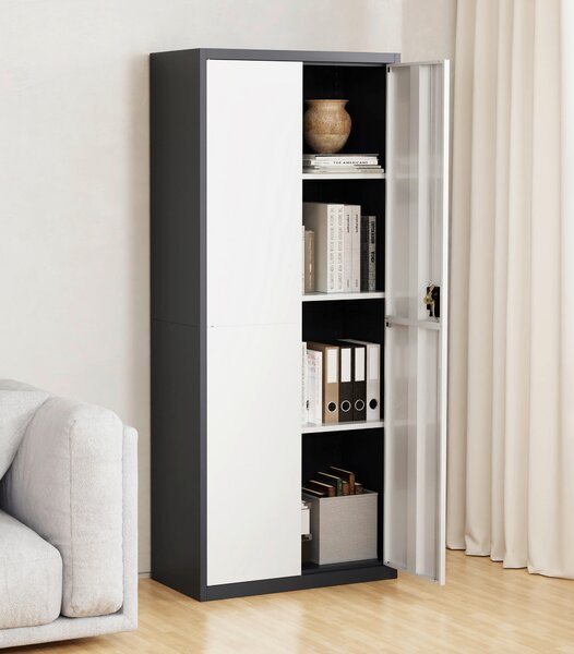 SKŘÍŇ NA ŠANONY, antracitová, bílá, 80/180/40 cm MID.YOU - Online Only kancelářský nábytek, Online Only