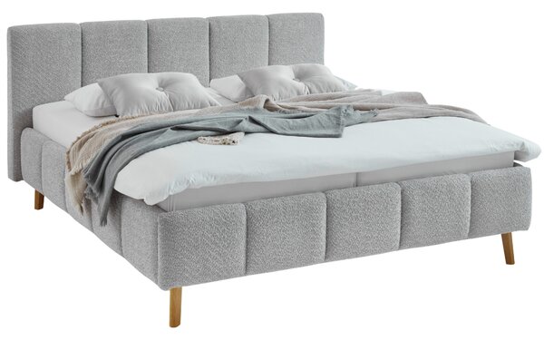 Meise Möbel Šedá dvoulůžková postel Alva 160 x 200 cm s úložným prostorem