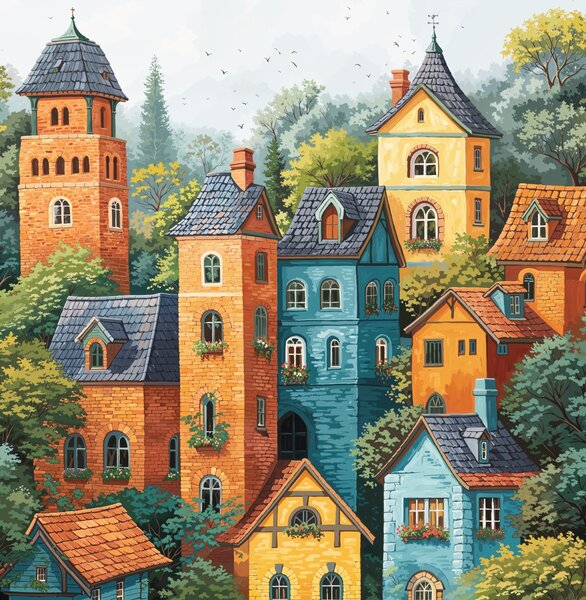 Obraz na plátně - Strmé kopce Duvionu FeelHappy.cz Velikost obrazu (šířka x výška): 30 x 40 cm