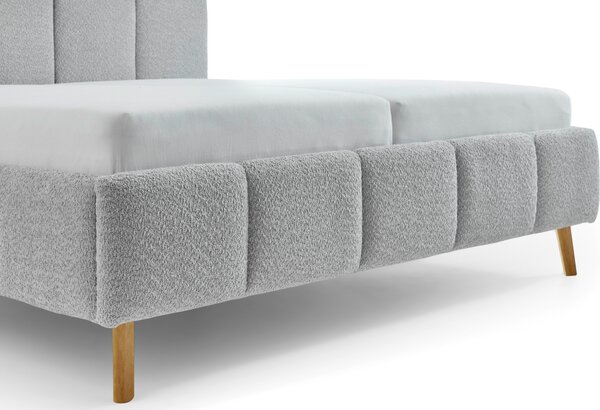 Meise Möbel Šedá dvoulůžková postel Alva 160 x 200 cm s úložným prostorem