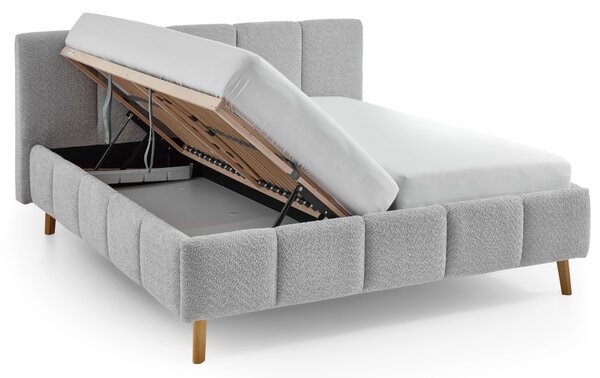 Meise Möbel Šedá dvoulůžková postel Alva 160 x 200 cm s úložným prostorem