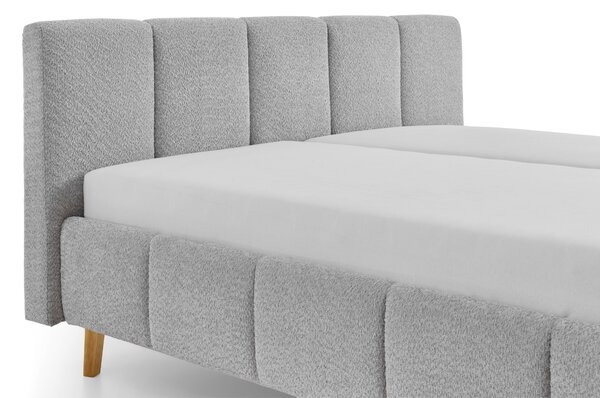 Meise Möbel Šedá dvoulůžková postel Alva 160 x 200 cm s úložným prostorem