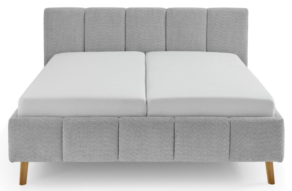 Meise Möbel Šedá dvoulůžková postel Alva 160 x 200 cm s úložným prostorem