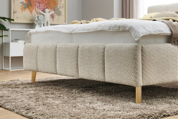 Meise Möbel Krémová dvoulůžková postel Alva 160 x 200 cm s úložným prostorem