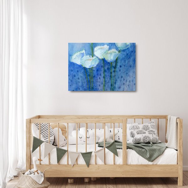 Skleněný obraz - Bílé tulipány (70x50 cm)