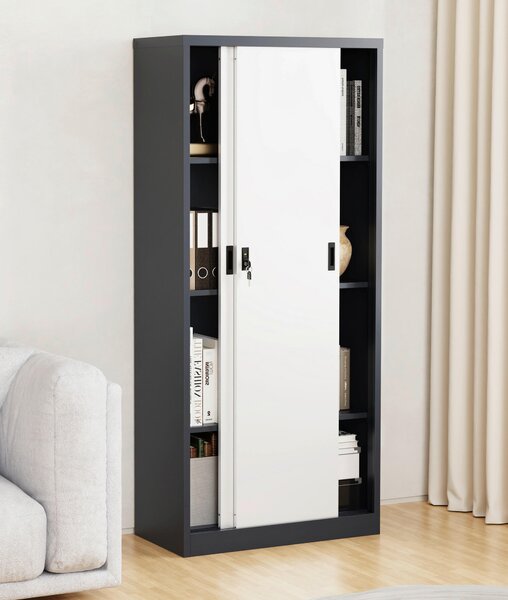 SKŘÍŇ NA ŠANONY, antracitová, bílá, 80/180/40 cm MID.YOU - Online Only kancelářský nábytek, Online Only
