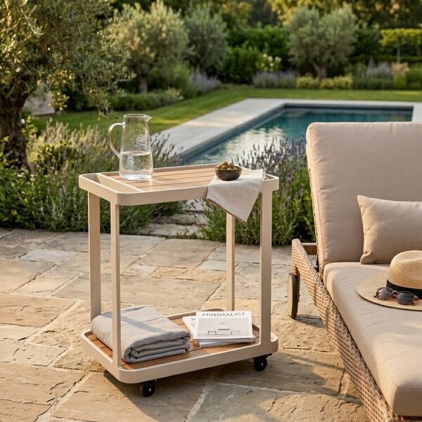 Richmond Béžový zahradní servírovací stolek Spritz 60 x 42 cm
