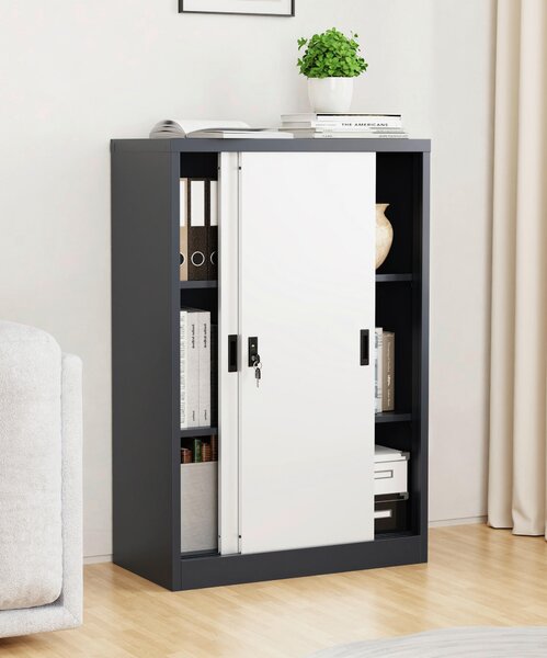 SKŘÍŇ NA ŠANONY, antracitová, bílá, 80/120/40 cm MID.YOU - Online Only kancelářský nábytek, Online Only