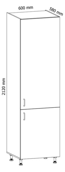 D60ZL dolní lednicová skříňka kuchyň Linea Zvolte možnost: Dvířka Šedá, Výběr provedení: Levá strana