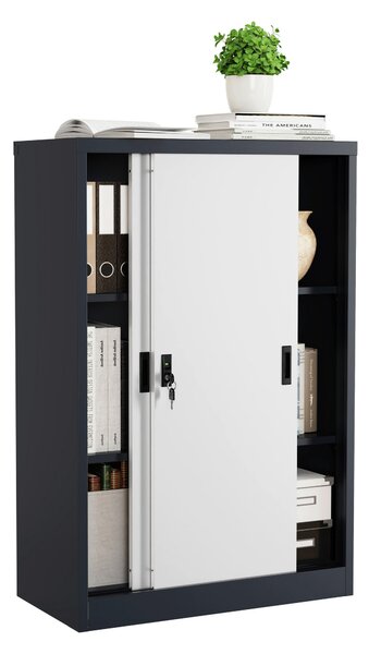 SKŘÍŇ NA ŠANONY, antracitová, bílá, 80/120/40 cm MID.YOU - Online Only kancelářský nábytek, Online Only