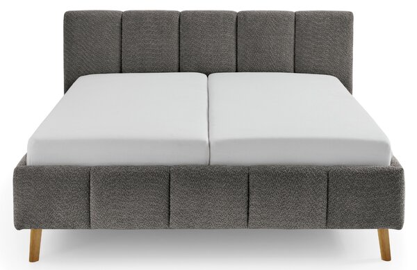 Meise Möbel Tmavě šedá dvoulůžková postel Alva 160 x 200 cm s úložným prostorem