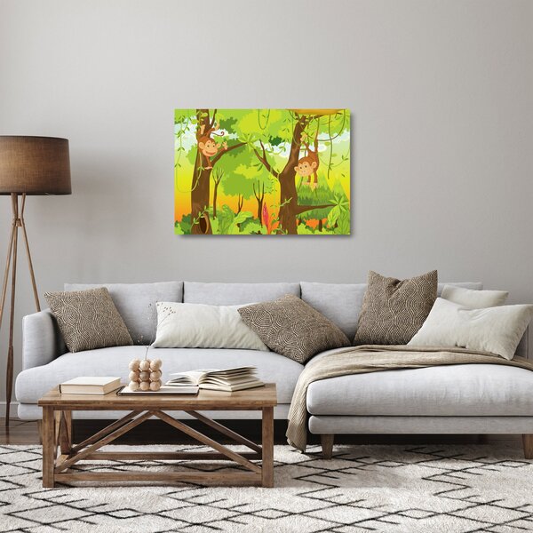 Skleněný obraz - Opičáci (70x50 cm)