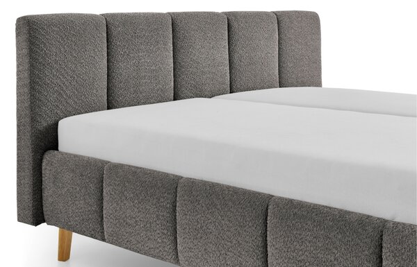 Meise Möbel Tmavě šedá dvoulůžková postel Alva 160 x 200 cm s úložným prostorem
