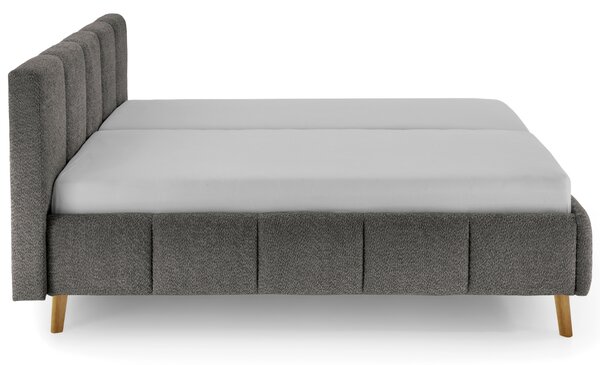 Meise Möbel Tmavě šedá dvoulůžková postel Alva 160 x 200 cm s úložným prostorem