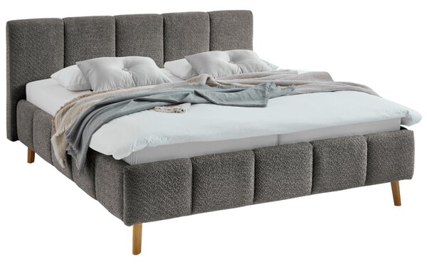Meise Möbel Tmavě šedá dvoulůžková postel Alva 160 x 200 cm s úložným prostorem