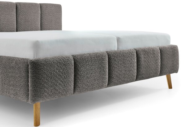 Meise Möbel Tmavě šedá dvoulůžková postel Alva 160 x 200 cm s úložným prostorem