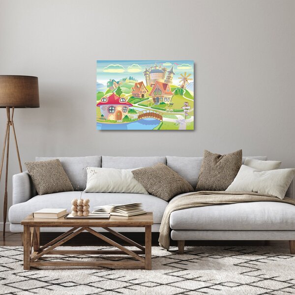 Skleněný obraz - Barevné městečko (70x50 cm)