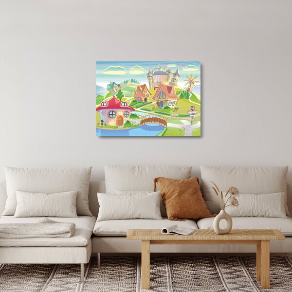 Skleněný obraz - Barevné městečko (70x50 cm)