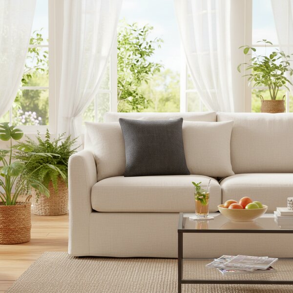 Povlak na polštář Intreccio Jacquard Chenille černý Barva Černá Rozměry 42x42 cm