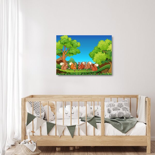 Skleněný obraz - Veselé veverky (70x50 cm)