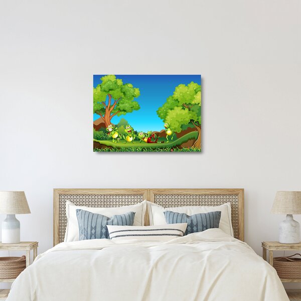 Skleněný obraz - Veselí žabáci (70x50 cm)