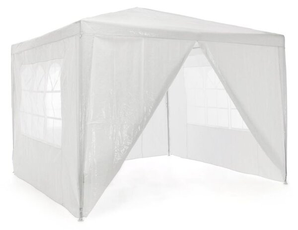 Zahradní párty stan 3 x 3 m + 4 boční stěny, bílý