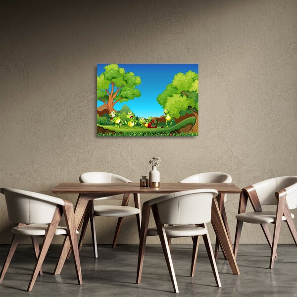 Skleněný obraz - Veselí žabáci (70x50 cm)