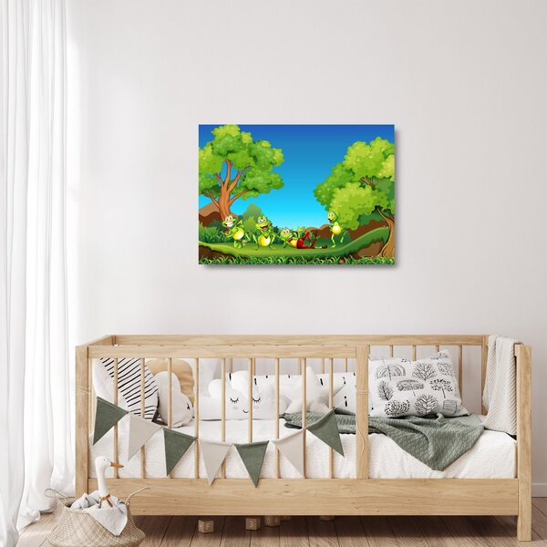 Skleněný obraz - Veselí žabáci (70x50 cm)