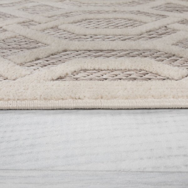 Flair Rugs, Kusový koberec Piatto Mondo Natural kruh – na ven i na doma, 160x160 (průměr) kruh, béžová, chodba / předsíň