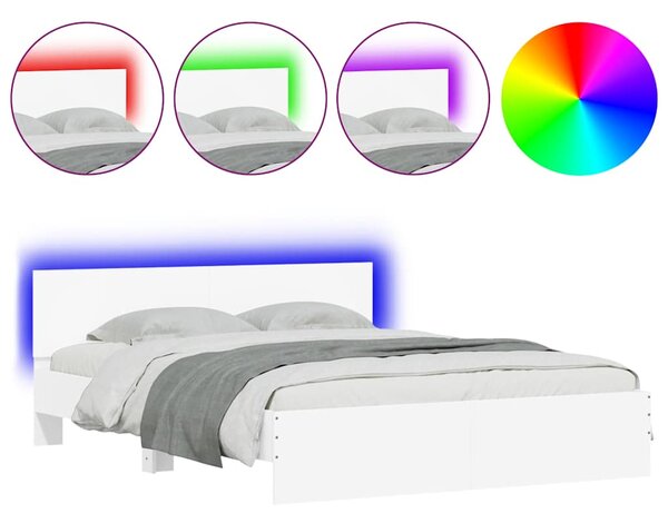 Rám postele s čelem a LED osvětlením bílý 150 x 200 cm 3207602