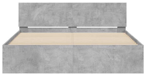 Rám postele s čelem a LED osvětlením betonově šedý 150 x 200 cm 3207605