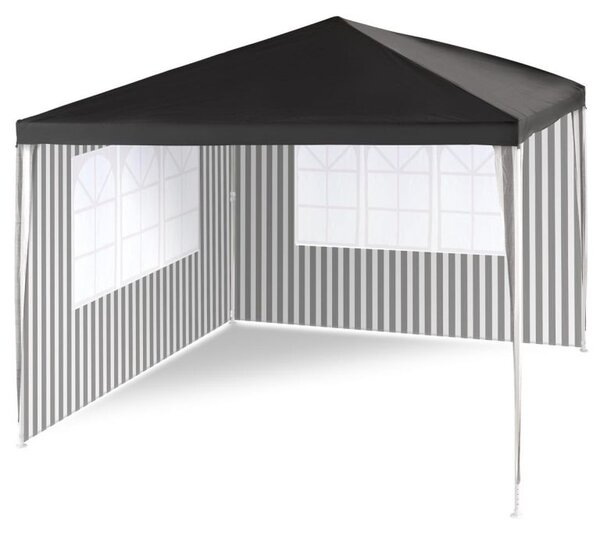 Zahradní párty stan - antracit, 3 x 3 m + 2 bočnice