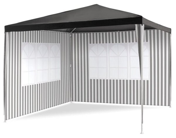 Zahradní párty stan - antracit, 3 x 3 m + 2 bočnice