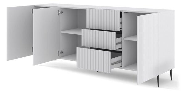 Komoda Rawy 3D3S 2 (bílá + černá). Akce -16%