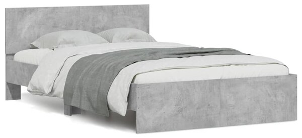 Rám postele s čelem a LED osvětlením betonově šedý 140 x 190 cm 3207626