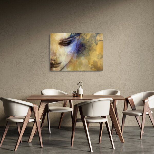Skleněný obraz - Portrét ženy, kresba (70x50 cm)