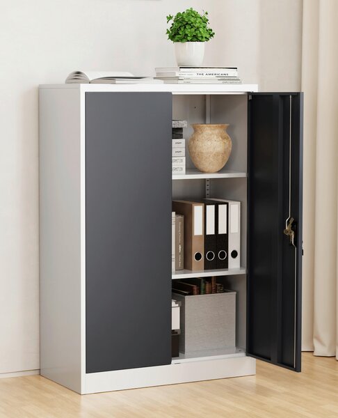 SKŘÍŇ NA ŠANONY, antracitová, bílá, 80/120/40 cm MID.YOU - Online Only kancelářský nábytek, Online Only